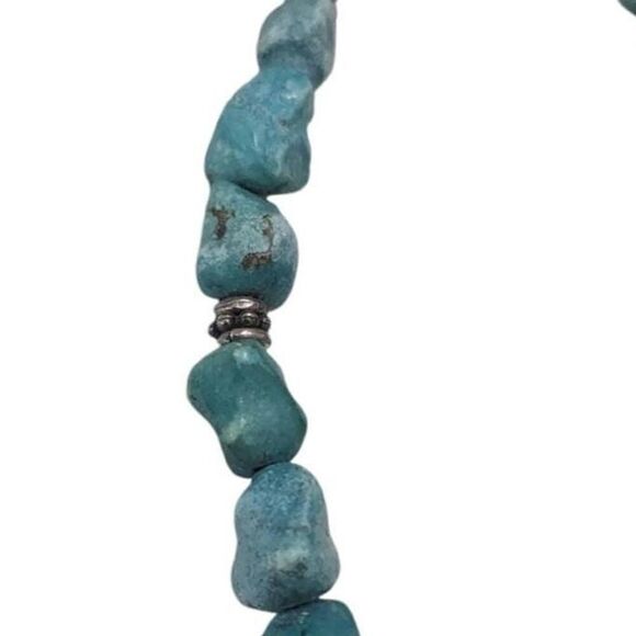 Turquoise &‎ Sterling Beaded Necklace Vintage 925 Clasp - Picture 4 of 5